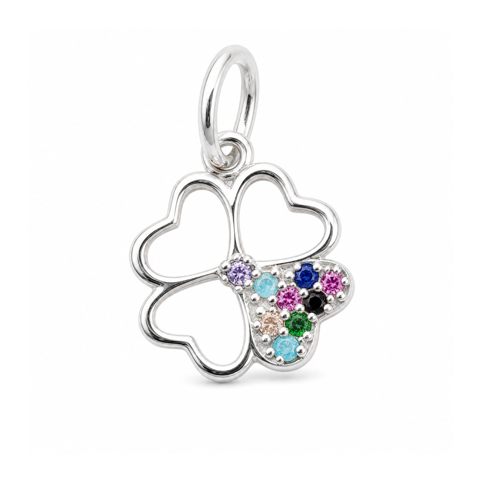 Pandantiv argint 925 trifoi minizirconii multicolore Jolie Silver