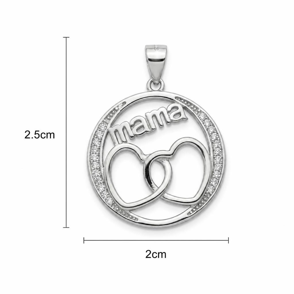 Pandantiv din Argint 925, Mama in Cerc cu Inimi, Jolie Silver, 2.23 g