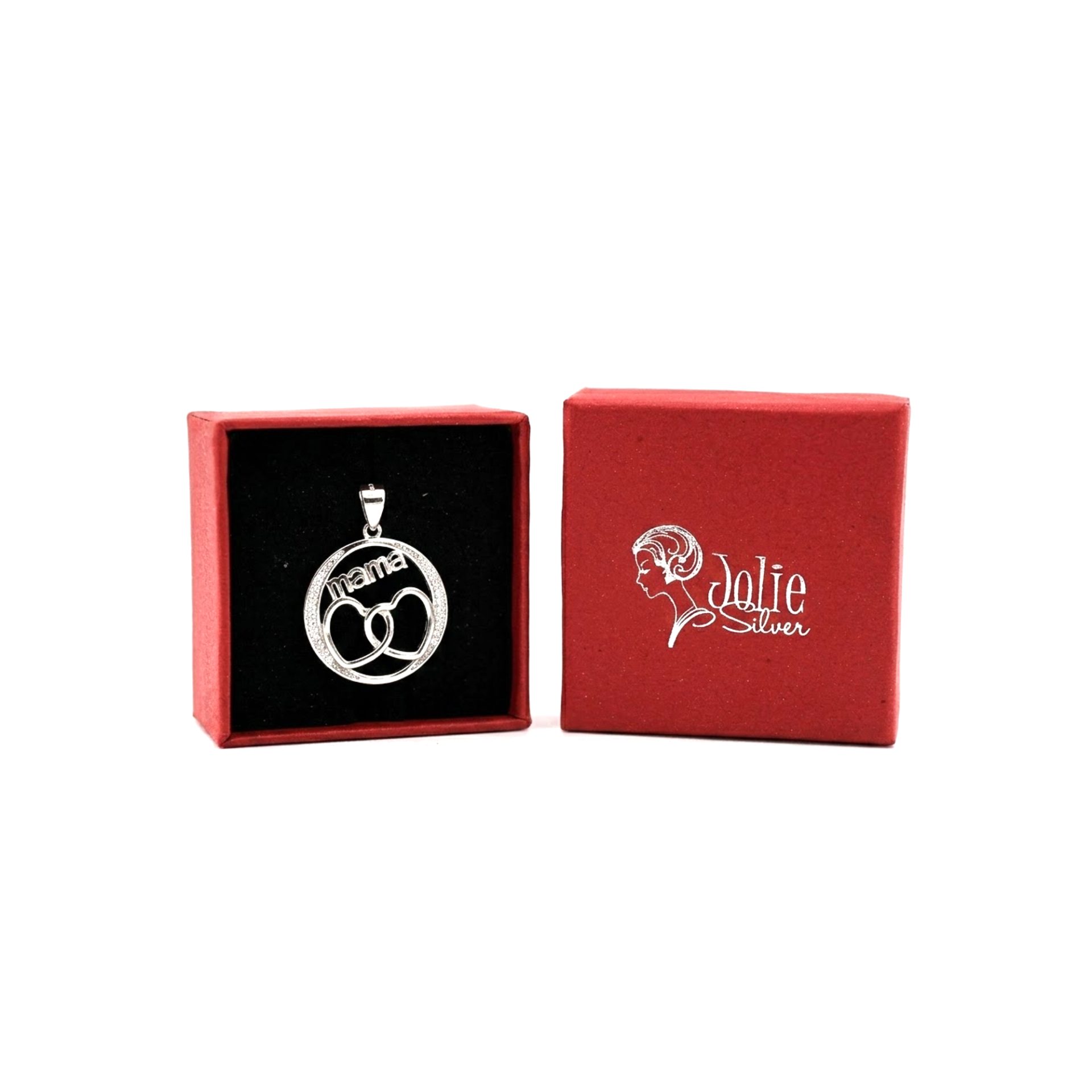 Pandantiv din Argint 925, Mama in Cerc cu Inimi, Jolie Silver, 2.23 g 5