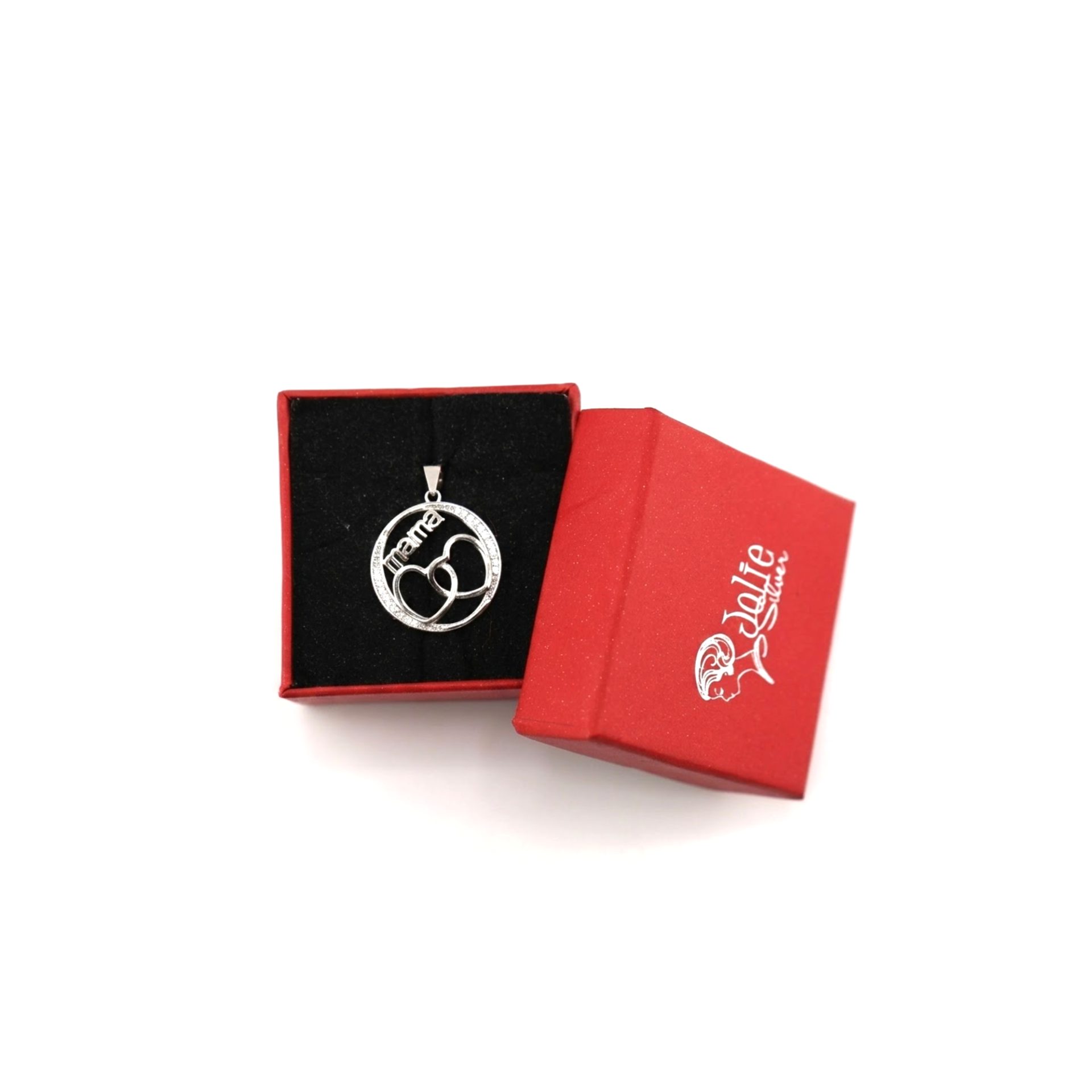 Pandantiv din Argint 925, Mama in Cerc cu Inimi, Jolie Silver, 2.23 g