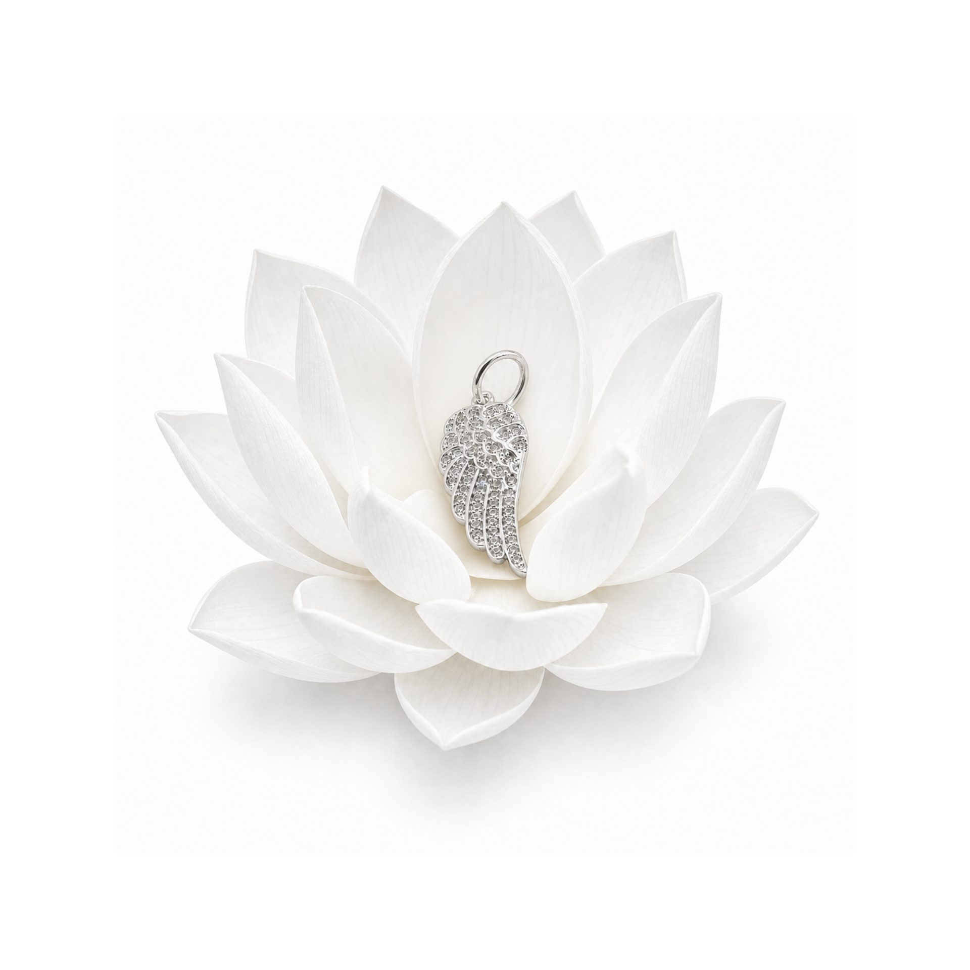 Pandantiv pentru Lanț din Argint 925, Jolie Silver, Model Aripă de Înger, Decorat cu Pietre Albe, Finisaj Lucios, 1.28 g, Argintiu 2