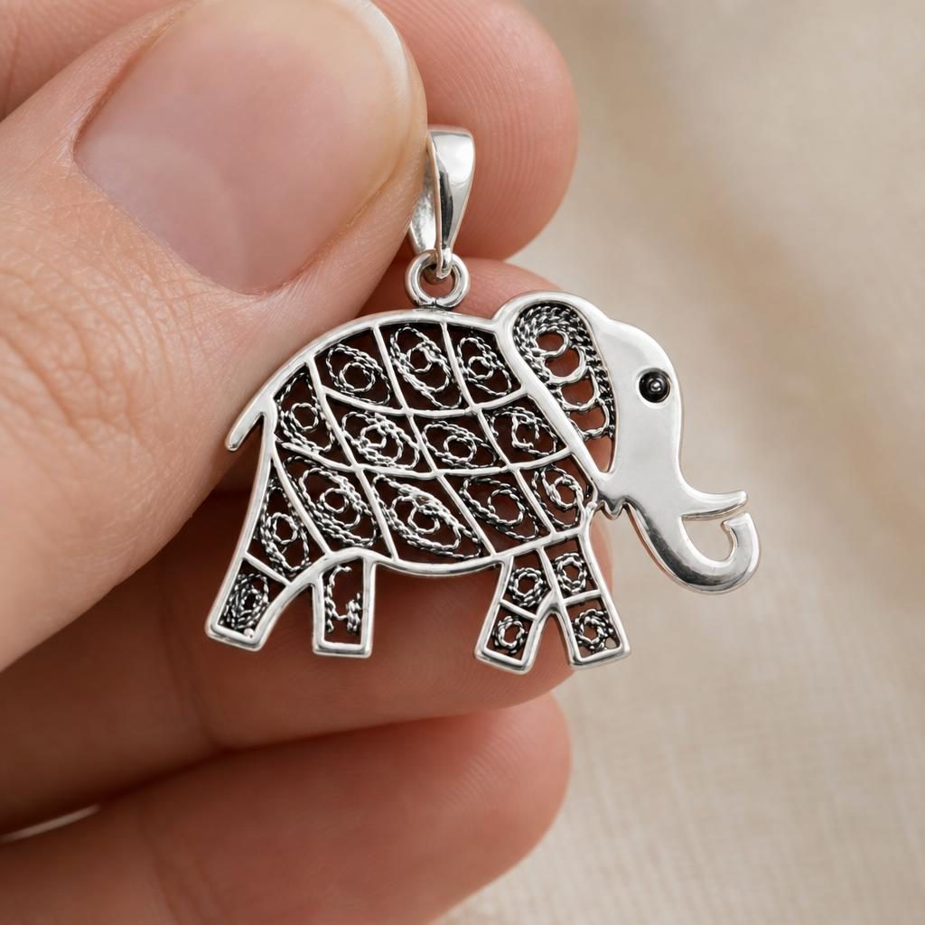 Pandantiv Argint 925 Elefant vedere din profil