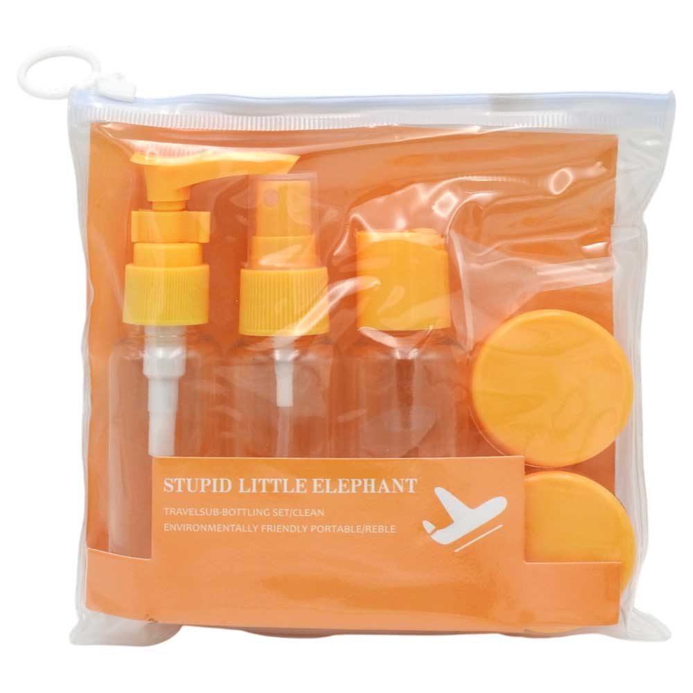 Set Recipiente pentru Cosmetice, , 5 Piese, cu Gentuta, pentru Calatorii, Reutilizabile, Portocaliu, Material Plastic, 40 ml, 10g 2