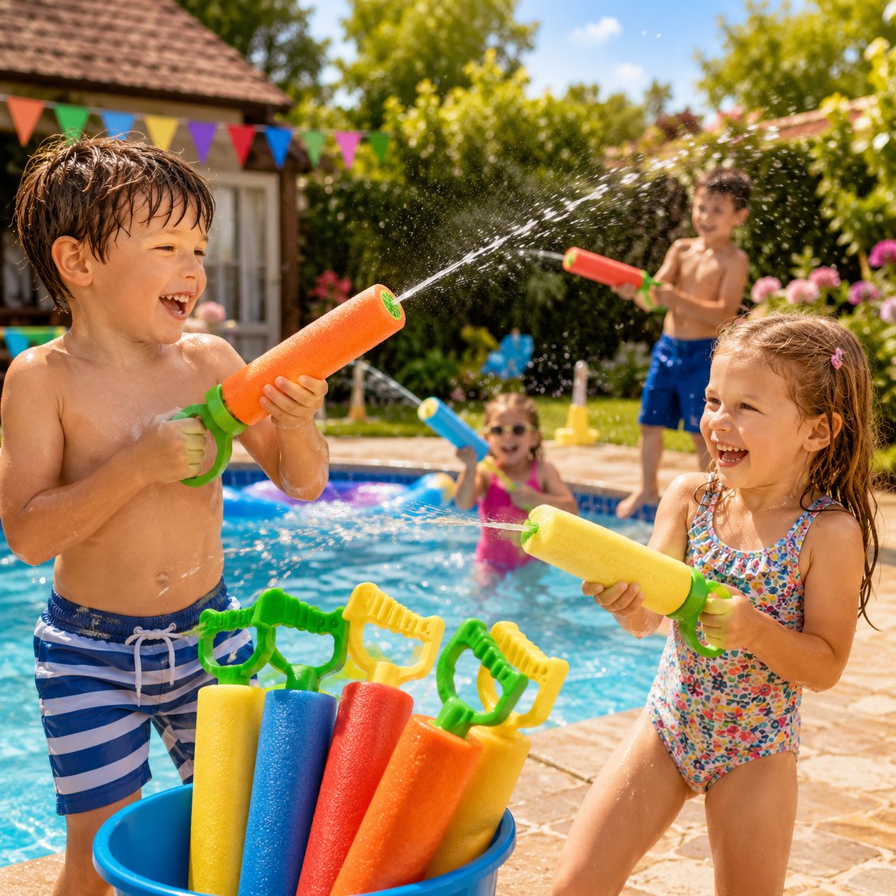 Blaster de Apa pentru Copii, , Dimensiune 5 cm, Jucarie de Vara pentru Plaja, Piscina si Curte, Rezervor pentru Apa, Diverse Modele, Multicolor 4