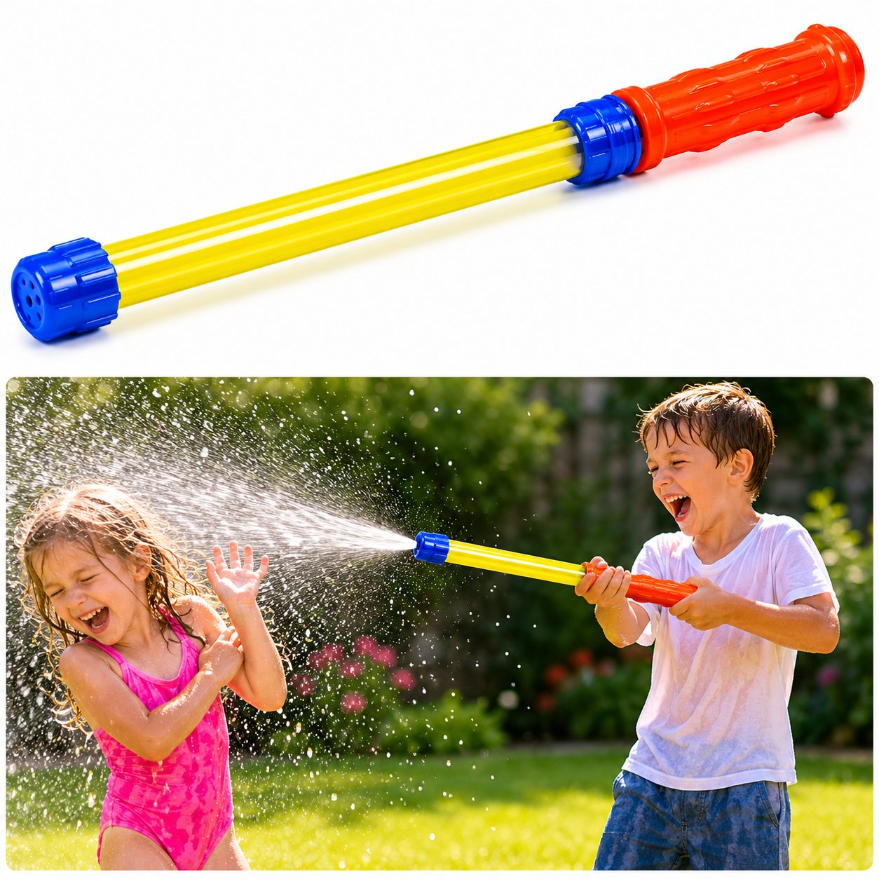 Blaster de Apa pentru Copii, , Dimensiune 2.5 cm, Jucarie de Vara pentru Plaja, Piscina si Curte, Rezervor pentru Apa, Design Usor de Manevrat, Multicolor 2