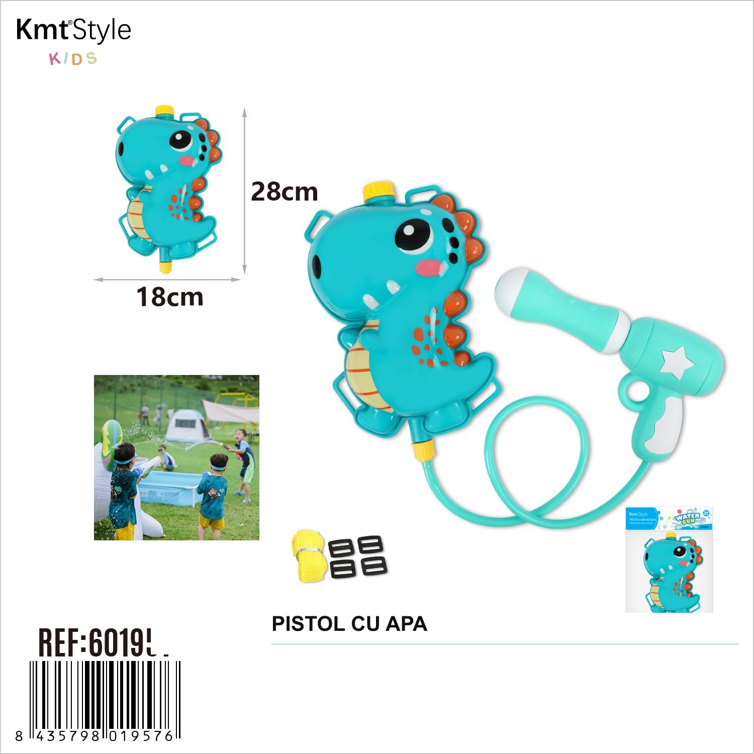 Pistol cu Apa, , Model Practic pentru Utilizare Zilnica, Rezervor pentru Apa si Constructie Usoara, Distractie in Aer Liber, Joaca Activa si Racorire in Zilele de Vara, 28x18 cm, Multicolor 2