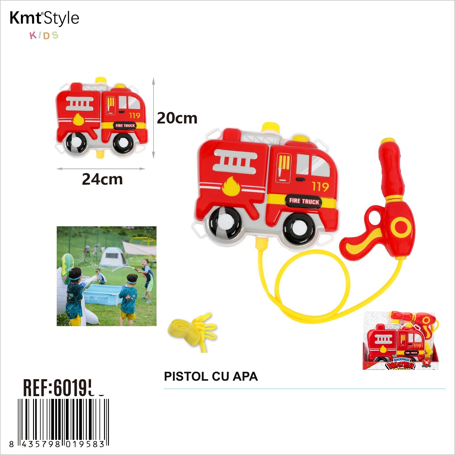 Pistol cu Apa, , Model Practic pentru Utilizare Zilnica, Rezervor pentru Apa si Constructie Usoara, Distractie in Aer Liber, Joaca Activa si Racorire in Zilele de Vara, Multicolor 2