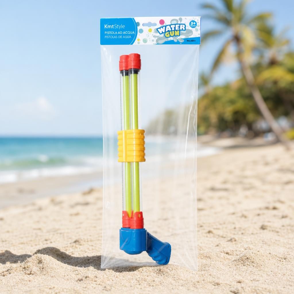 Pistol cu Apa pentru Copii, Flippy, Dimensiune 40 cm, Jucarie de Vara pentru Plaja, Piscina si Curte, Rezervor pentru Apa, Design Usor de Manevrat, Multicolor