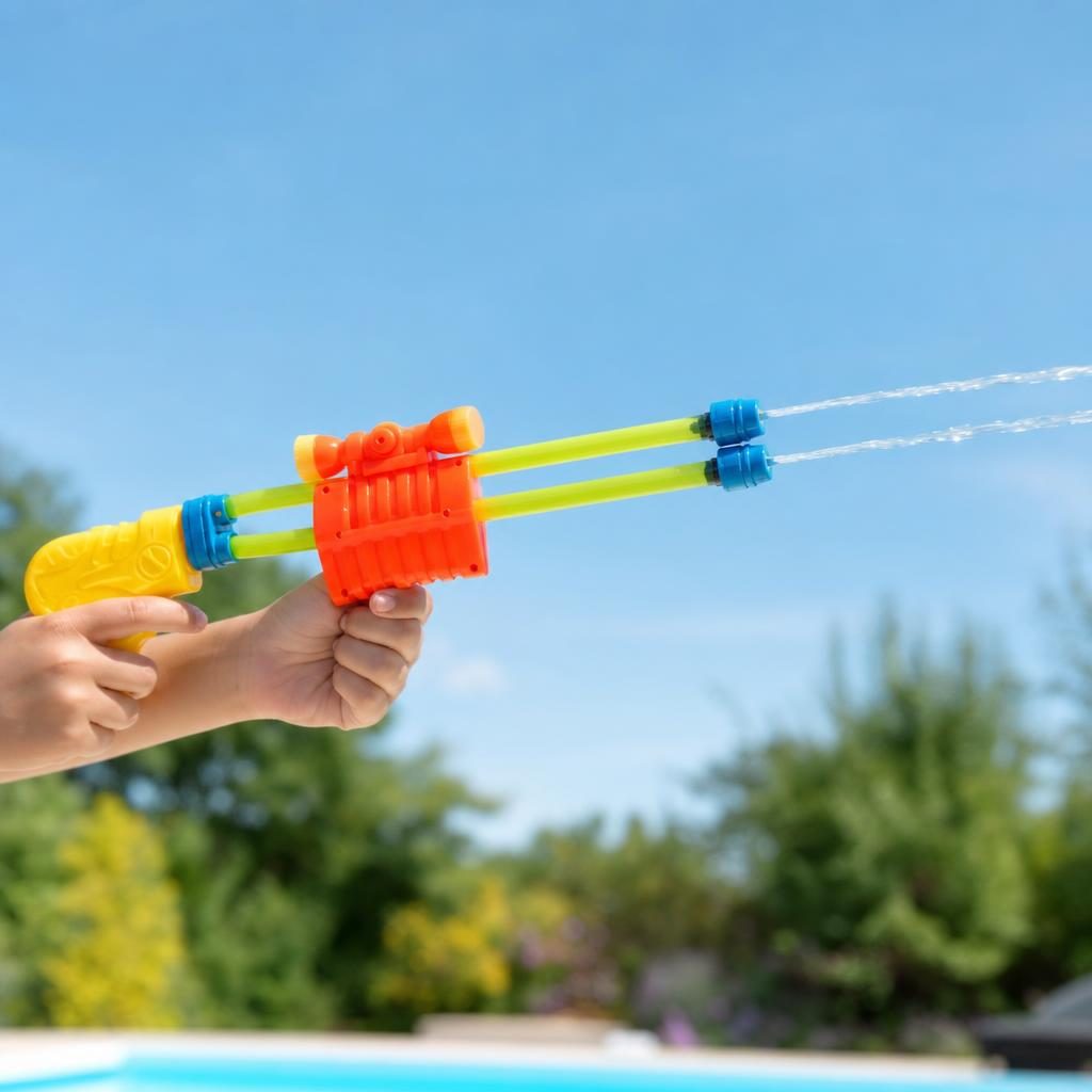 Pistol cu Apa pentru Copii, , Dimensiune 47 cm, Jucarie de Vara pentru Plaja, Piscina si Curte, Rezervor pentru Apa, Design Usor de Manevrat, Multicolor 2