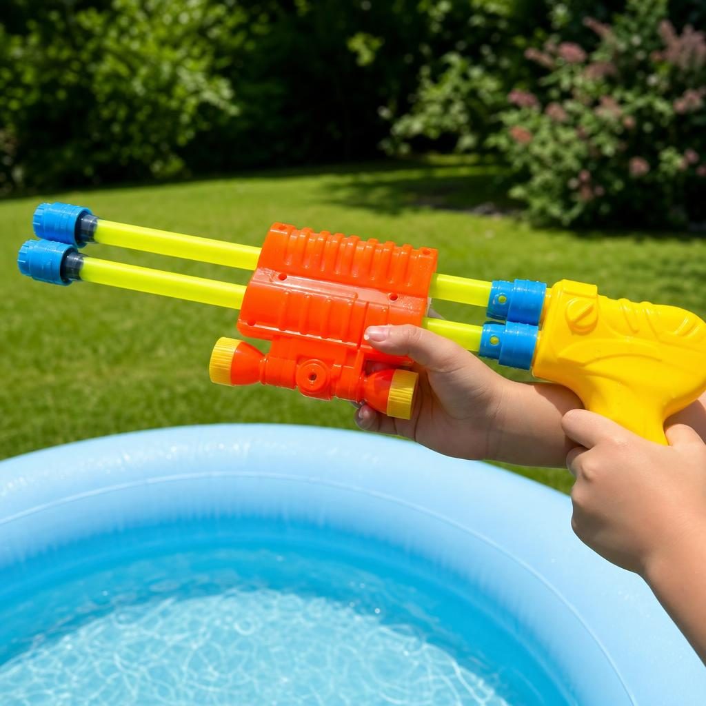 Pistol cu Apa pentru Copii, , Dimensiune 47 cm, Jucarie de Vara pentru Plaja, Piscina si Curte, Rezervor pentru Apa, Design Usor de Manevrat, Multicolor 4