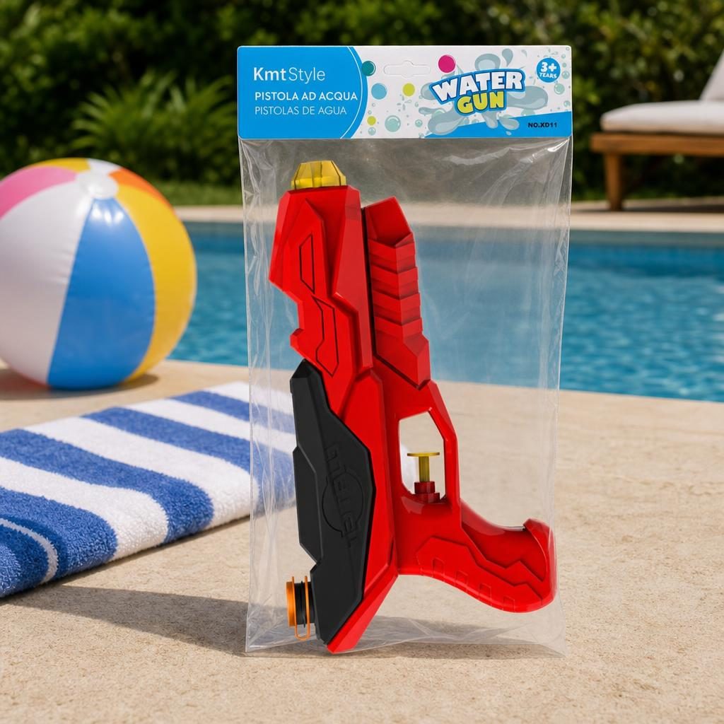 Pistol cu Apa pentru Copii, Flippy, Dimensiune 23x13.5x4 cm, Jucarie de Vara pentru Plaja, Piscina si Curte, Rezervor pentru Apa, Design Usor de Manevrat, Multicolor