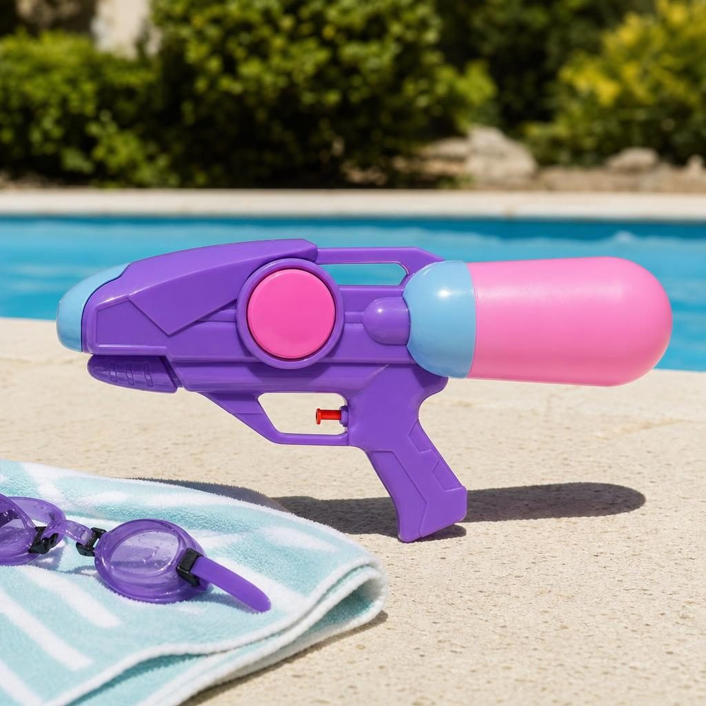 Pistol cu Apa, , Model Practic pentru Utilizare Zilnica, Rezervor pentru Apa si Constructie Usoara, Distractie in Aer Liber, Joaca Activa si Racorire in Zilele de Vara, Ideal pentru Copii, Curte, Plaja, Piscina si Jocuri de Vara, Multicolor 5