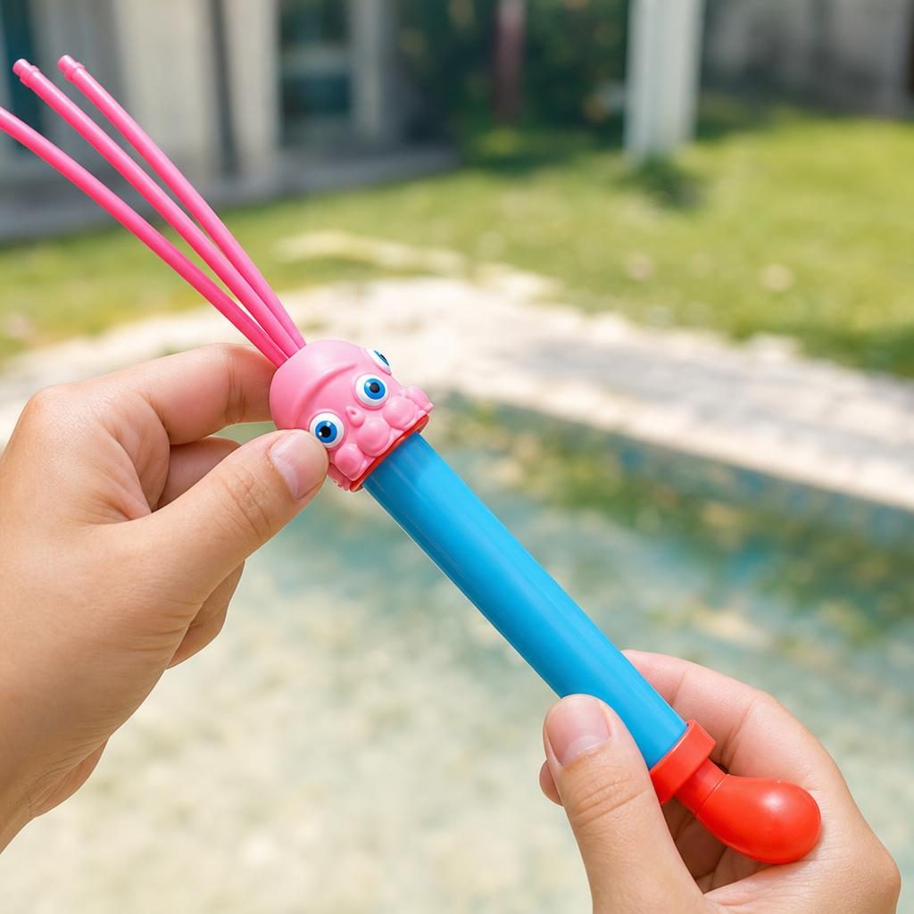 Blaster de Apa pentru Copii, , Dimensiune 3 cm, Jucarie de Vara pentru Plaja, Piscina si Curte, Rezervor pentru Apa, Design Usor de Manevrat, Multicolor 4