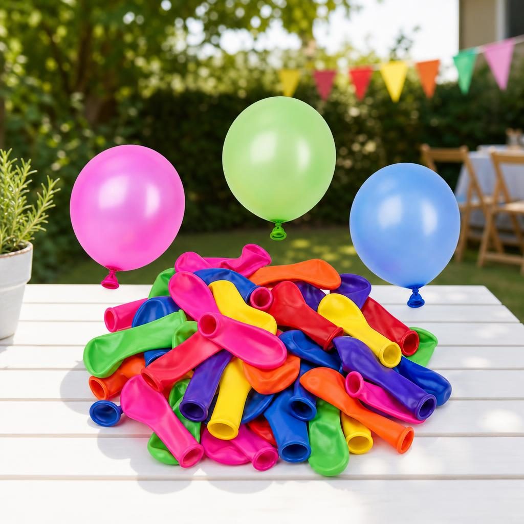 Set Baloane pentru Apa, , Set 100 Bucati, Design Practic si Material Rezistent, Distractie in Aer Liber, Joaca Activa si Racorire in Zilele de Vara, Ideal pentru Copii, Curte, Plaja, Piscina si Jocuri de Vara, Dimensiuni 5CM 5