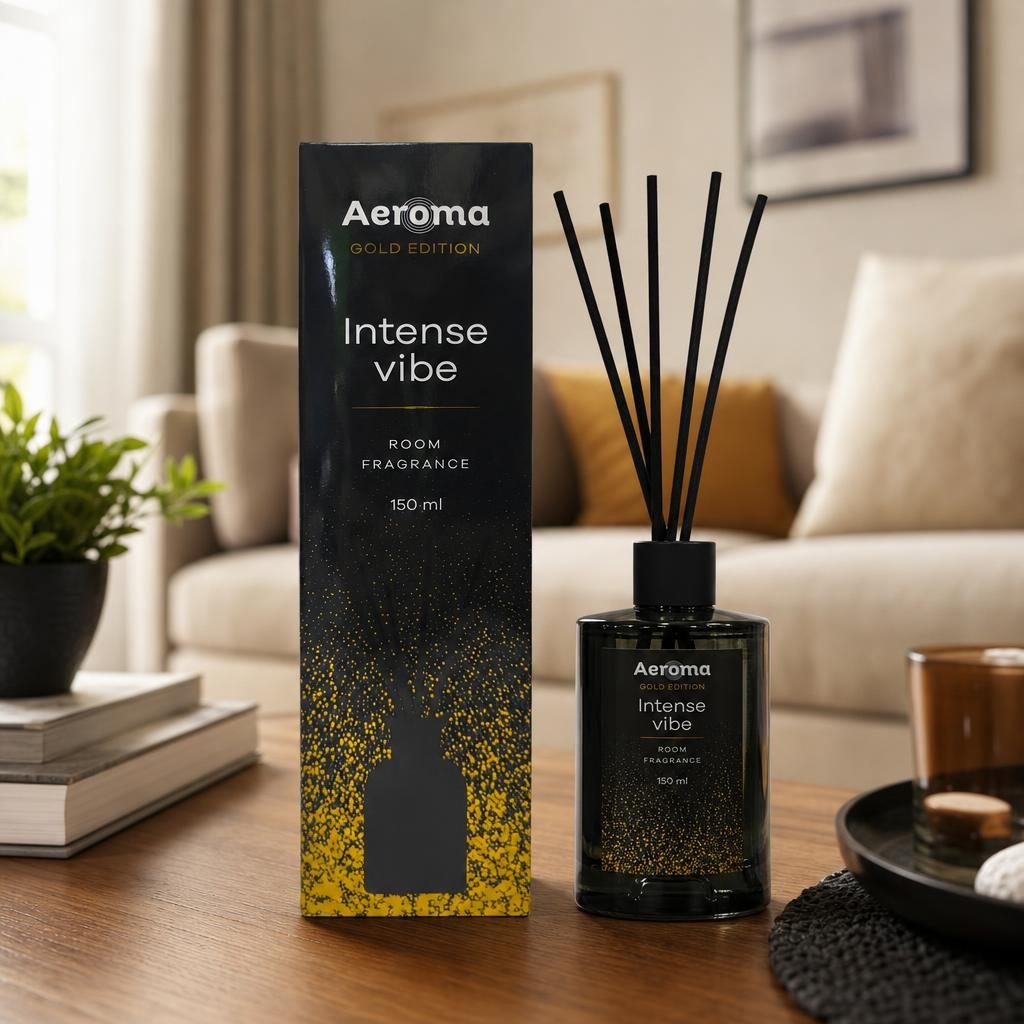 Odorizant Camera cu Difuzor, Aeroma Luxury Gold, 150 ml Intense Vibe