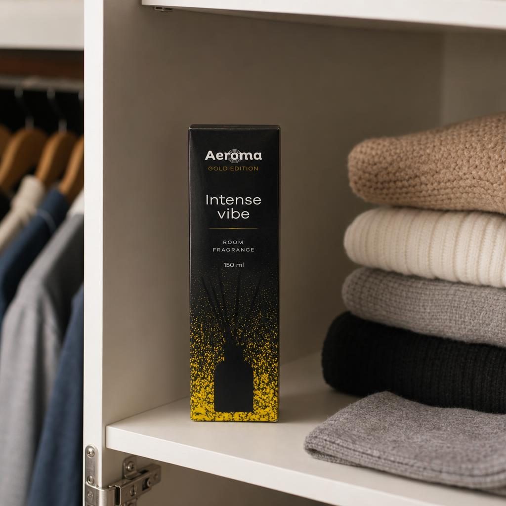 Odorizant Camera cu Difuzor, Aeroma Luxury Gold, 150 ml Intense Vibe