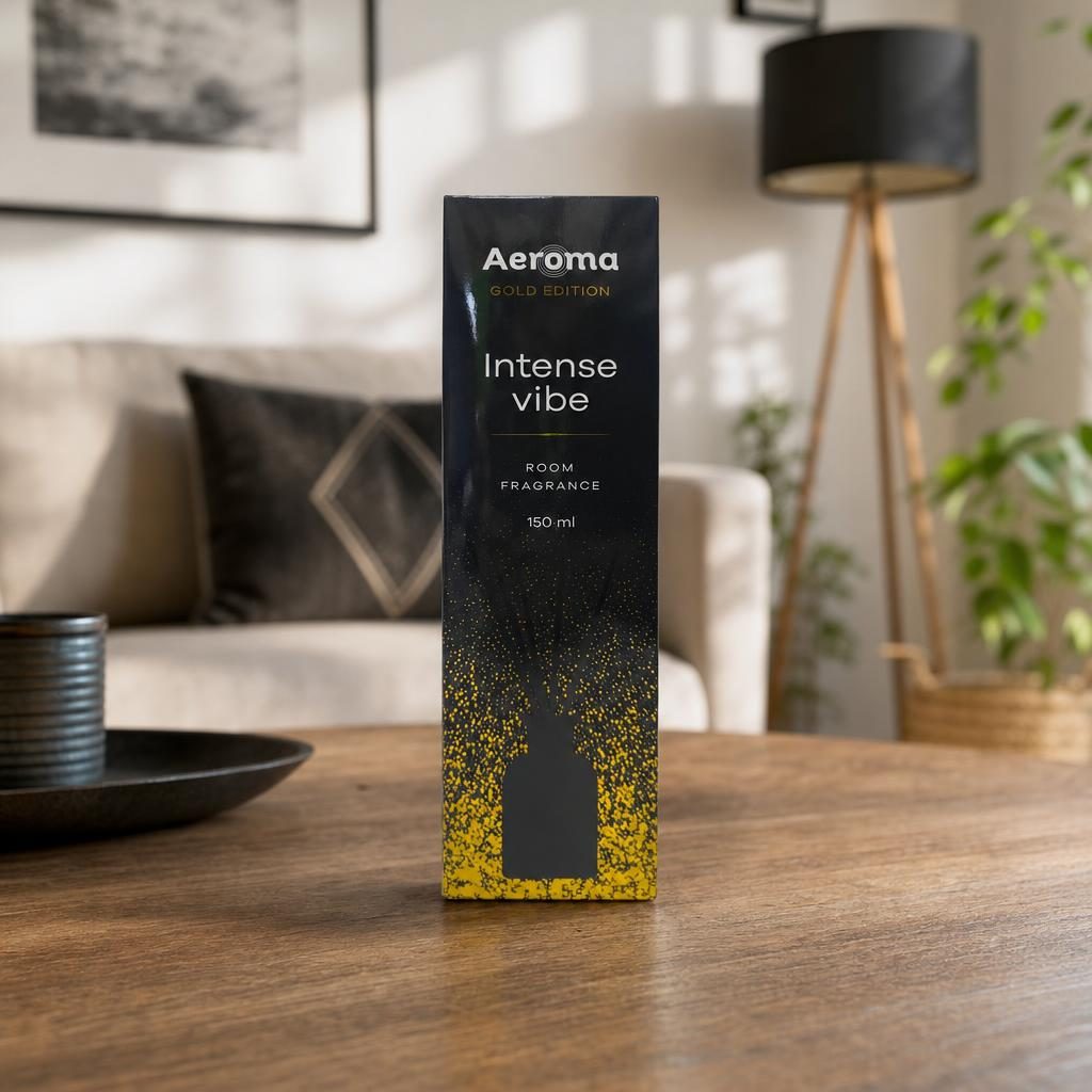 Odorizant Camera cu Difuzor, Aeroma Luxury Gold, 150 ml Intense Vibe