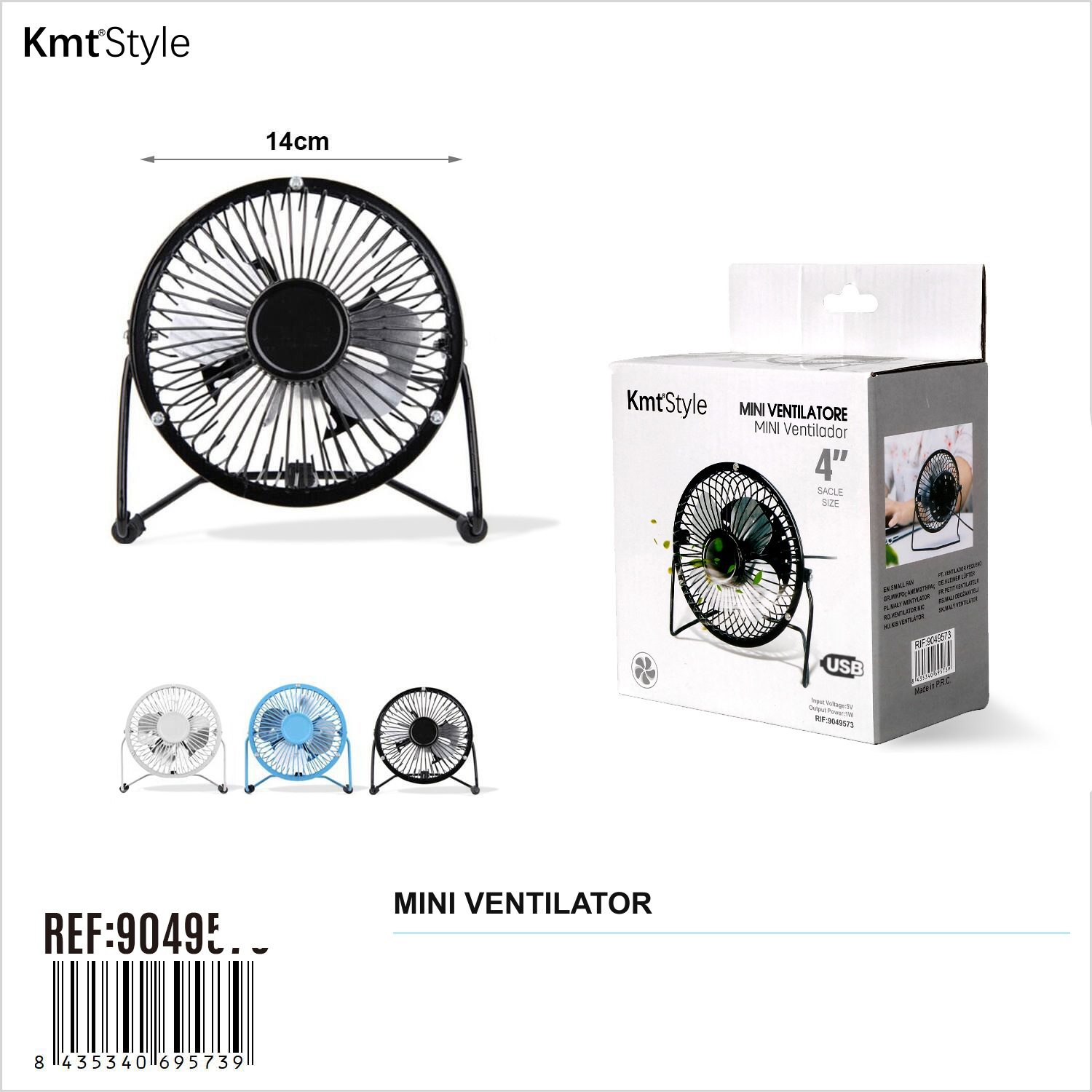 Mini Ventilator Portabil, , Model Compact si Portabil, Alimentare USB 5V, Flux de Aer Racoritor, Utilizare Usoara si Confort in Zilele Calduroase, Ideal pentru Birou, Camera, Masina, Calatorii si Vara, 14 x 14 cm, Negru 2