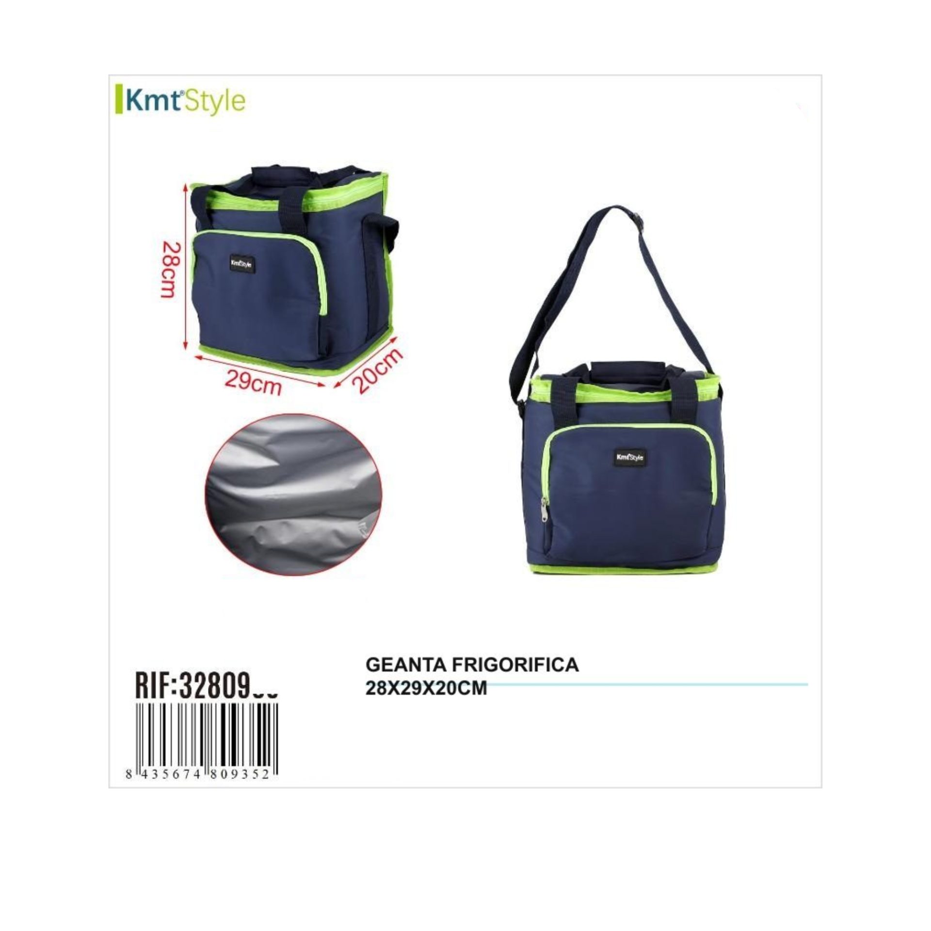 Geanta Termoizolanta Portabila, Flippy, Dimensiune 28x29x20 cm, Compartiment Izolat pentru Alimente si Bauturi, Inchidere cu Fermoar, Manere Rezistente, Ideala pentru Picnic, Plaja si Calatorii
