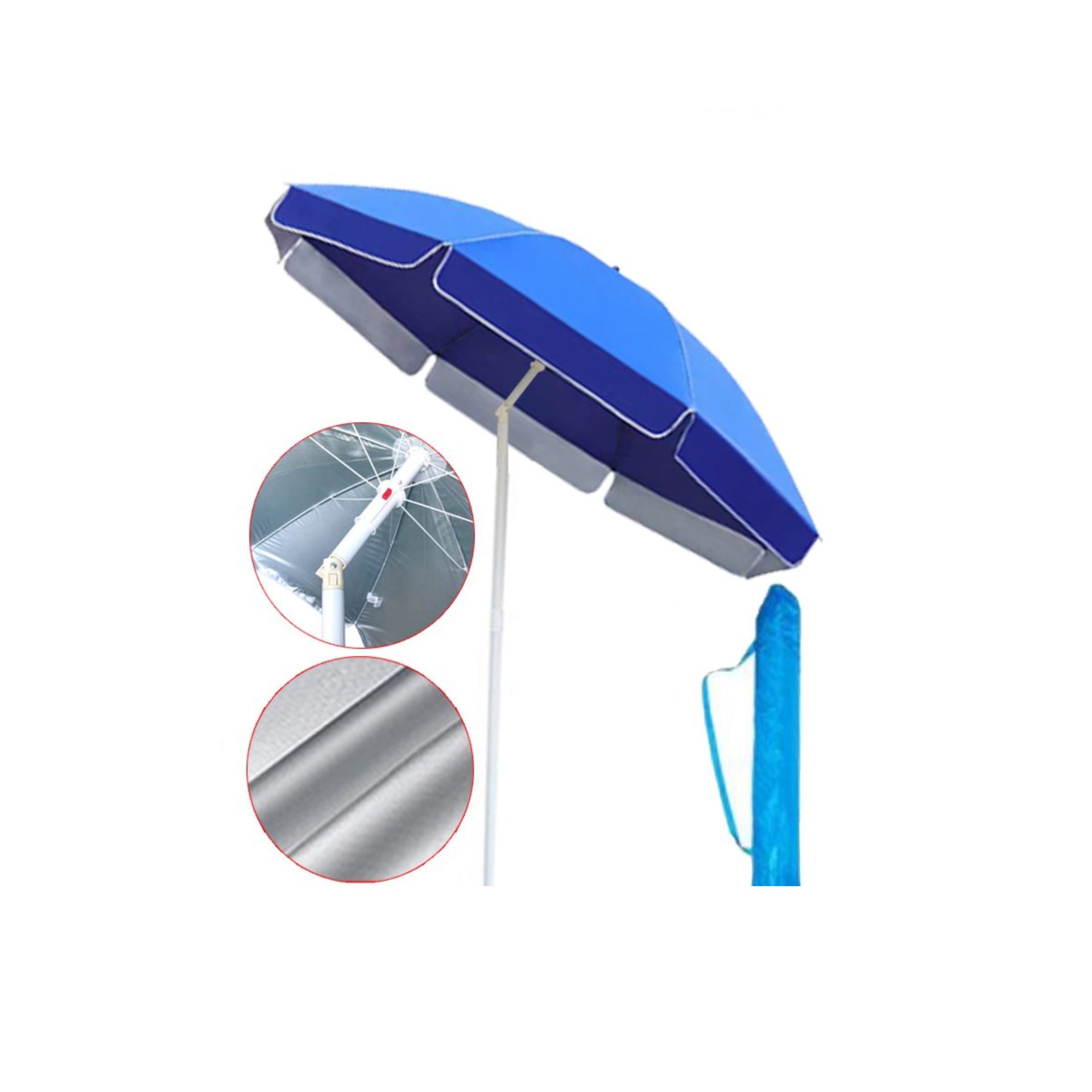 Umbrela de Plaja, , Model de Vara cu Protectie Solara, Tija Stabila si Suprafata pentru Umbrire, Ofera Umbra, Protectie Solara si Confort la Exterior, Ideal pentru Plaja, Picnic, Piscina, Camping si Vacante, Multicolor 2