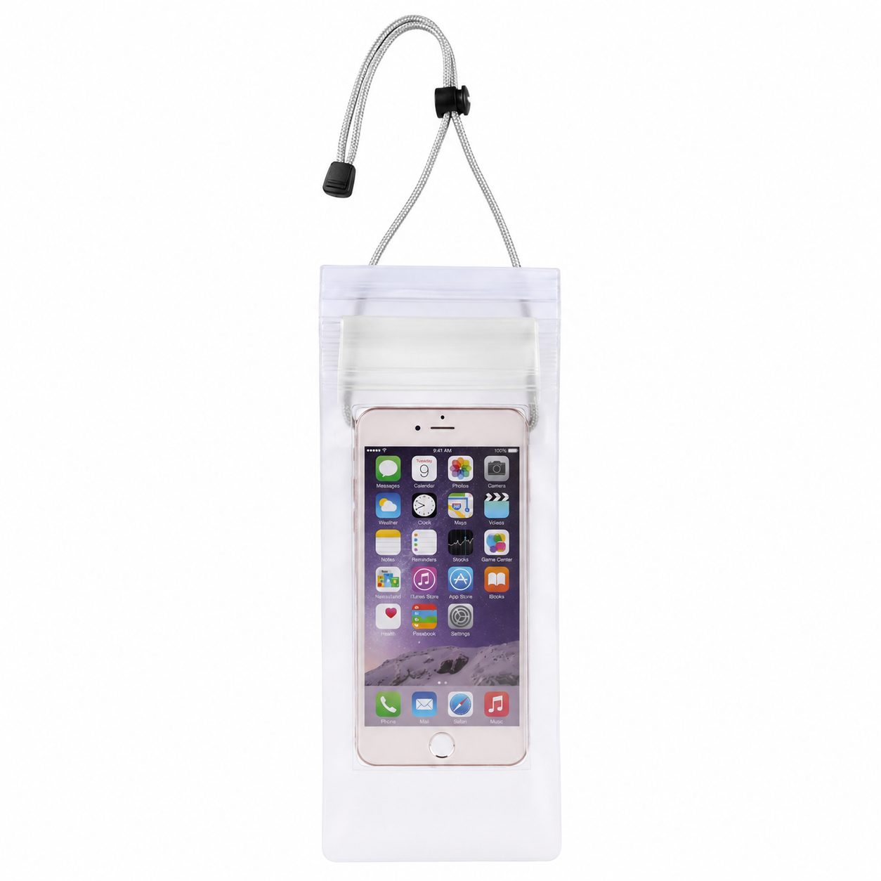 Husa Impermeabila pentru Telefon, , Summer Edition, Inchidere Etansa cu Banda Velcro, Snur de Gat, PVC, 10.5 x 26.5 cm, Transparenta
