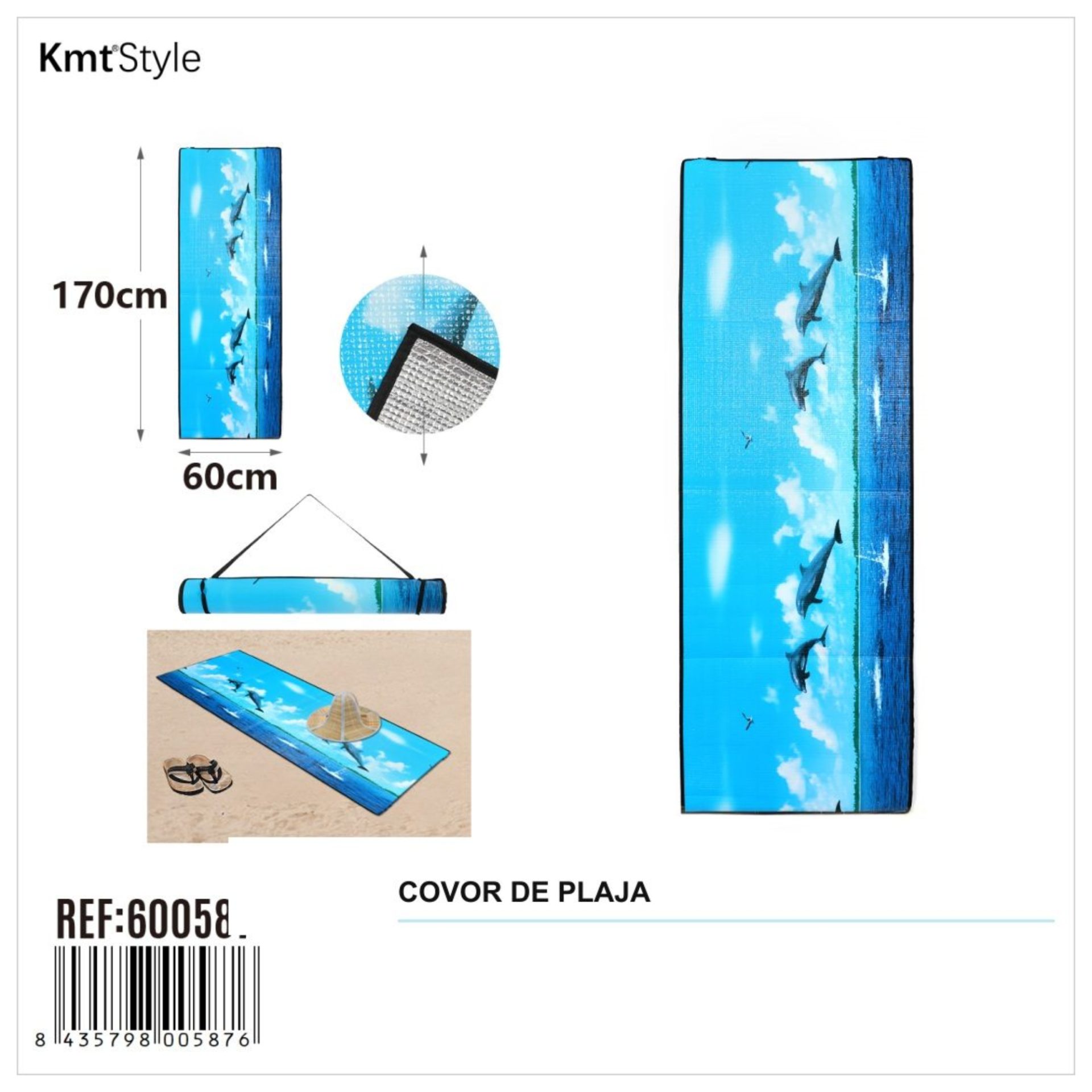 Covor de Plaja, Flippy, Model Practic pentru Utilizare Zilnica, Design Practic si Material Rezistent, Utilizare Practica, Confort si Organizare in Activitatile de Vara, Ideal pentru Plaja, Picnic, Piscina, Camping si Vacante