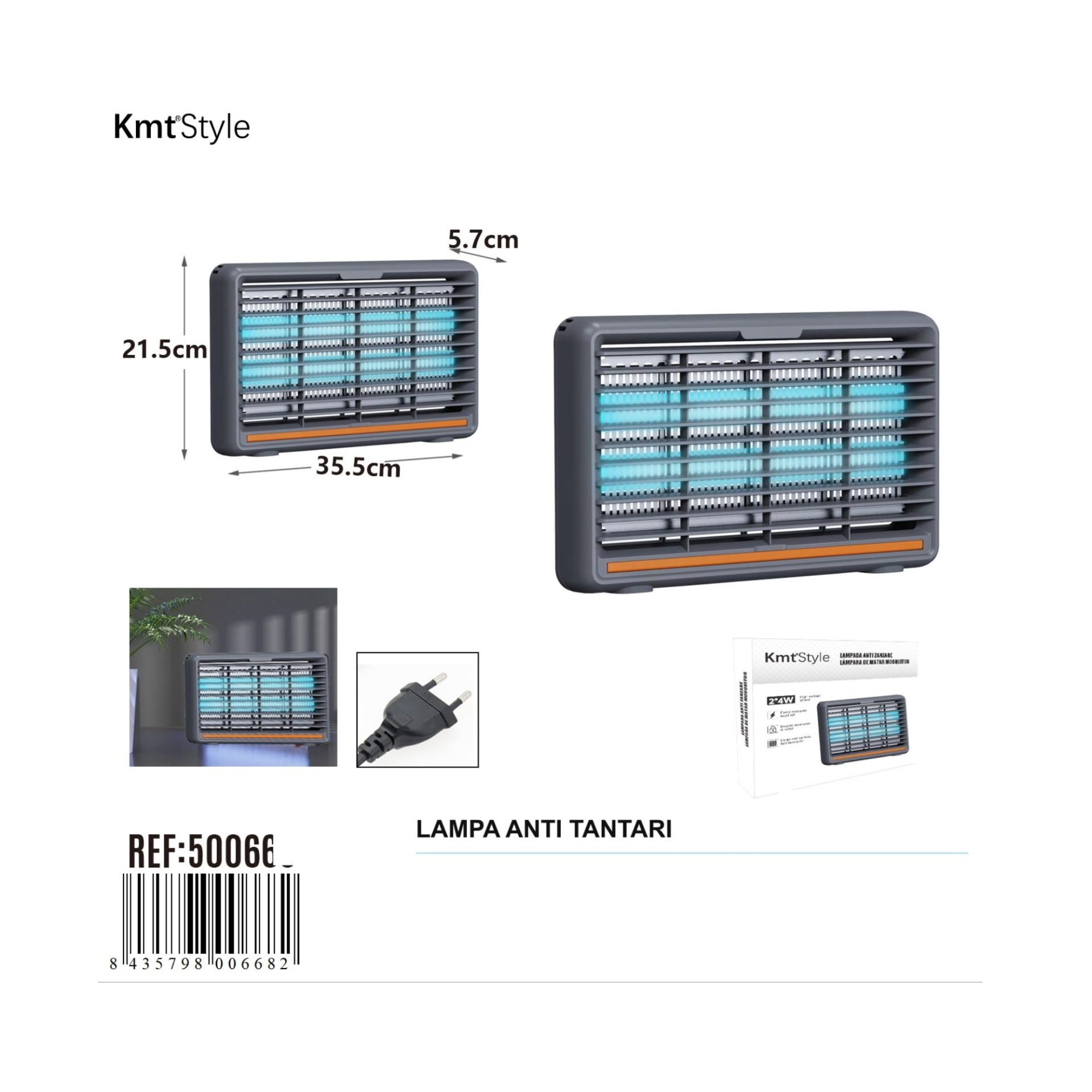 Lampa Anti-Tantari, , Model Practic pentru Utilizare Zilnica, Alimentare Electrica si Design Portabil, Protectie Impotriva Insectelor, Utilizare Practica si Confort Sporit, Ideal pentru Casa, Terasa, Curte, 21.5 x 35.5 cm, Gri 5