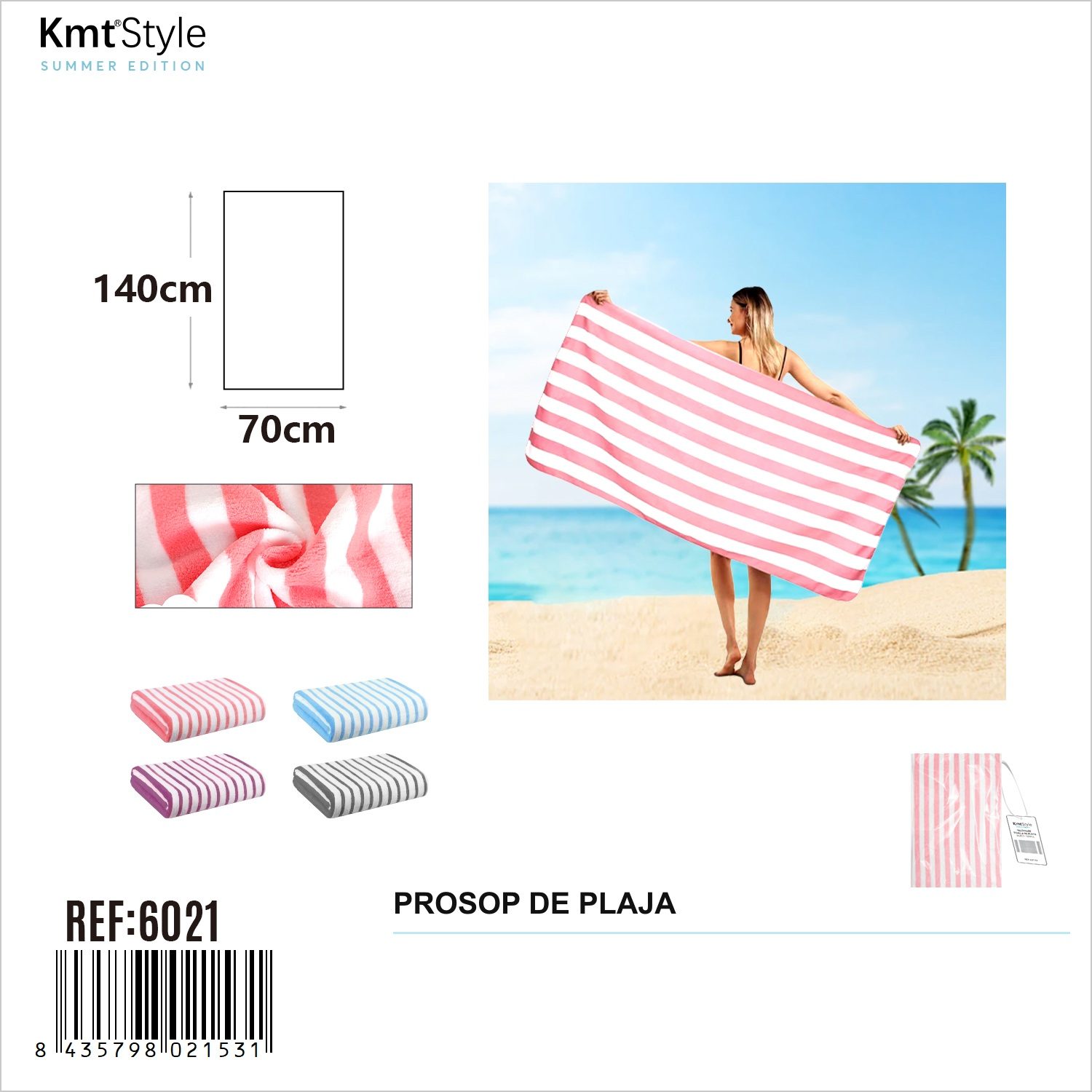 Prosop de Plaja, Flippy, Model Practic pentru Utilizare Zilnica, Material Textil Usor si Absorbant, Uscare Rapida, Atingere Placuta si Confort dupa Baie sau Inot, Ideal pentru Plaja, Picnic, Piscina, Camping si Vacante, Multicolor