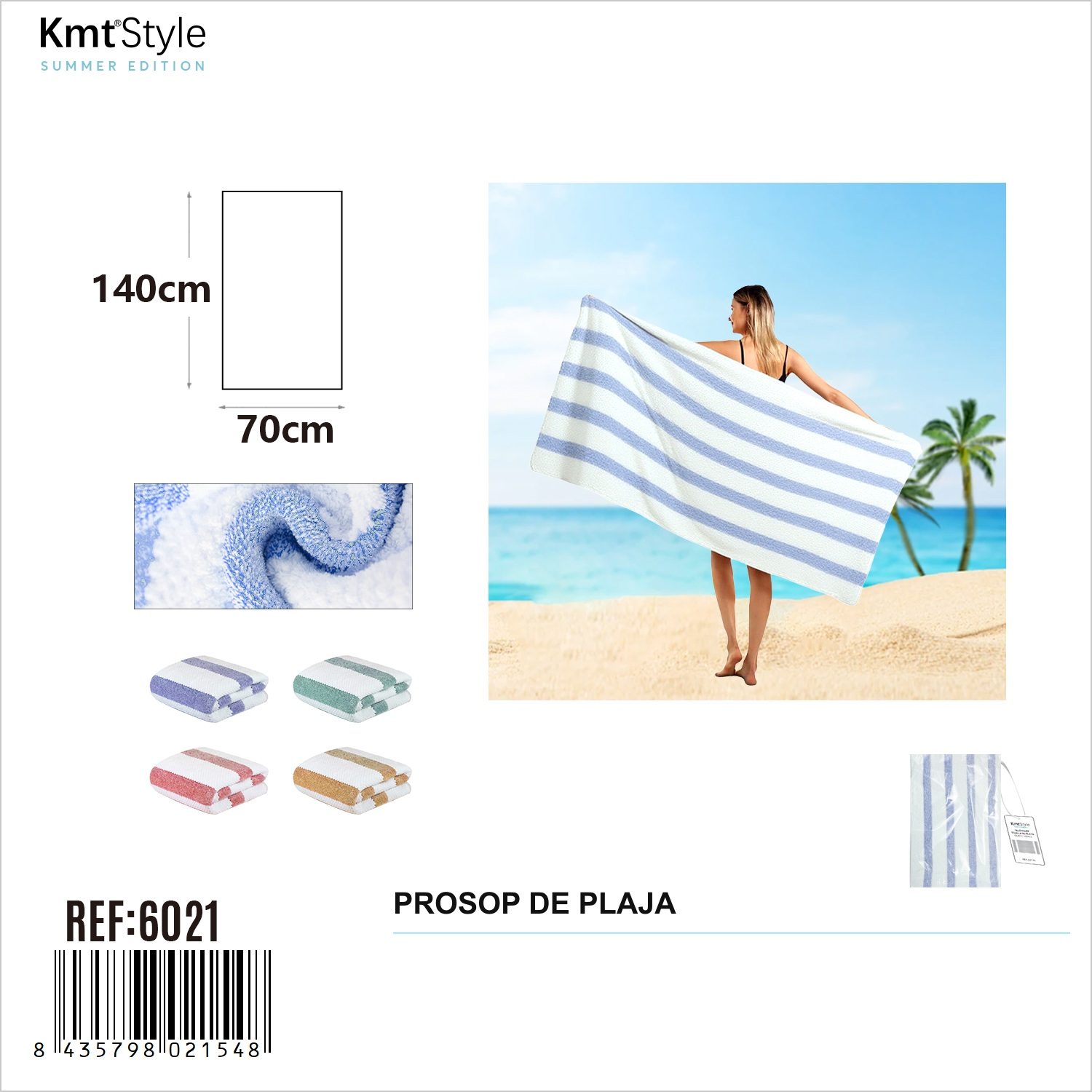 Prosop de Plaja, Flippy, Model Practic pentru Utilizare Zilnica, Material Textil Usor si Absorbant, Uscare Rapida, Atingere Placuta si Confort dupa Baie sau Inot, Ideal pentru Plaja, Picnic, Piscina, Camping si Vacante, Multicolor