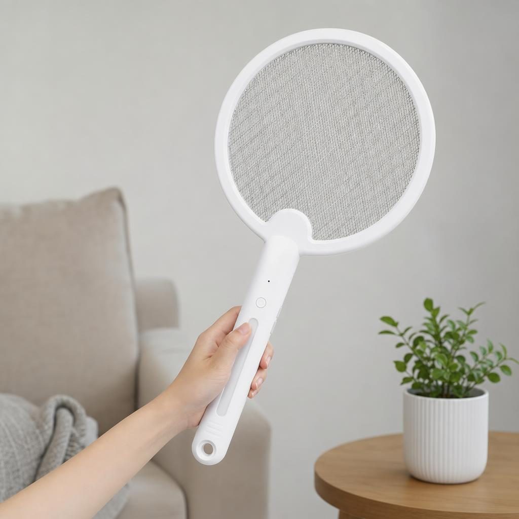 Paleta Electrica pentru Tantari si Insecte, Flippy, Dimensiune 47x23.5 cm, Racheta Anti-Insecte cu Plasa Metalica, Maner Ergonomic, Utilizare la Interior si Exterior