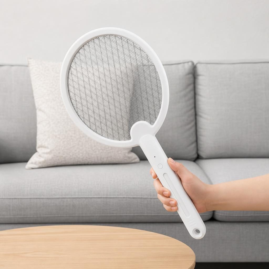 Paleta Electrica pentru Tantari si Insecte, Flippy, Dimensiune 47x23.5 cm, Racheta Anti-Insecte cu Plasa Metalica, Maner Ergonomic, Utilizare la Interior si Exterior
