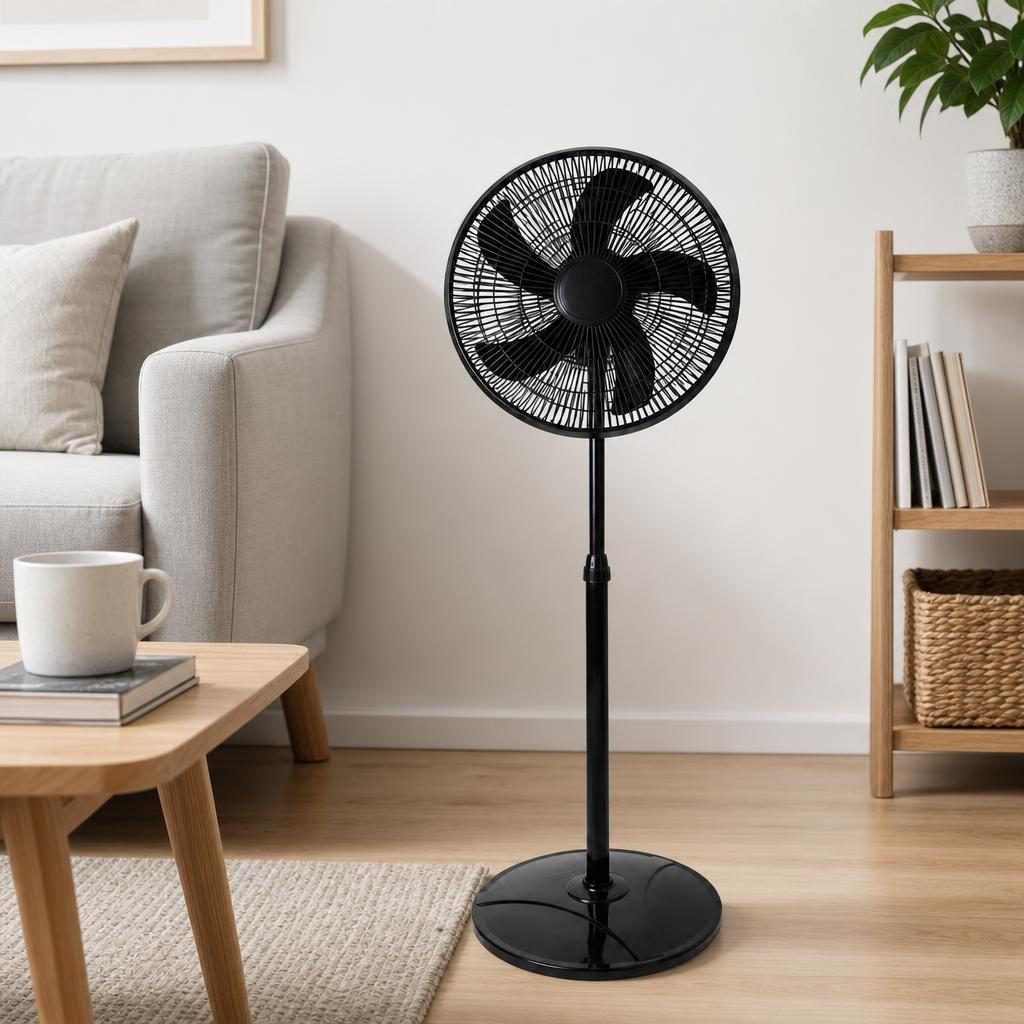 Ventilator Portabil, , Model Compact si Portabil, Flux de Aer Racoritor, Utilizare Usoara si Confort in Zilele Calduroase, Ideal pentru Birou, Camera, Masina, Calatorii si Vara, 45W, 110x42 cm, Negru 4
