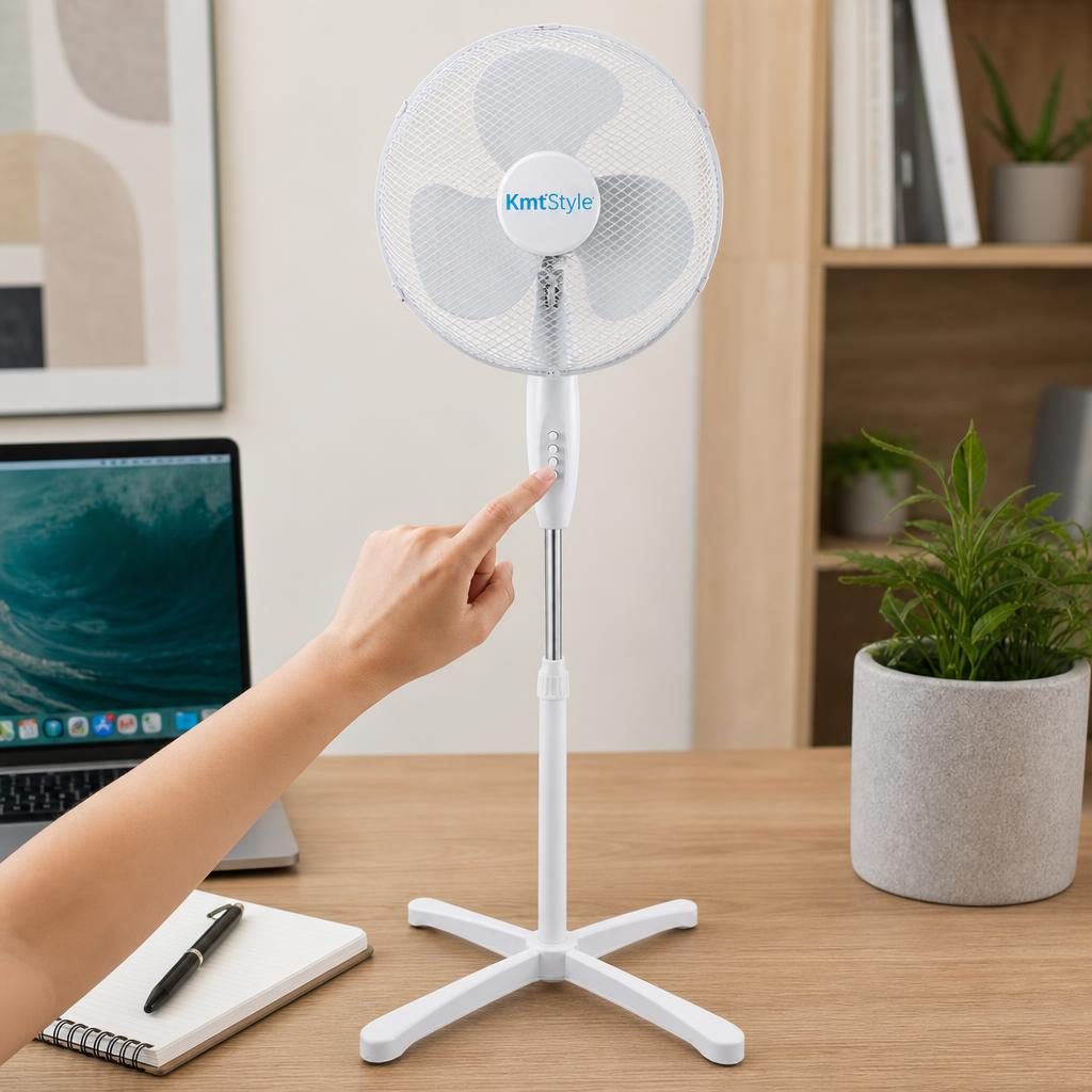 Ventilator Portabil, , Model Compact si Portabil, Flux de Aer Racoritor, Utilizare Usoara si Confort in Zilele Calduroase, Ideal pentru Birou, Camera, Calatorii si Vara, 120x41 cm, Alb 4