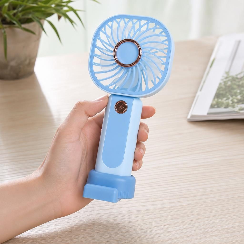 Mini Ventilator Portabil, , Model Compact si Portabil, Alimentare USB 5V, Flux de Aer Racoritor, Utilizare Usoara si Confort in Zilele Calduroase, Ideal pentru Birou, Camera, Masina, Calatorii si Vara, 16.8 x 7.8 cm, Albastru 4