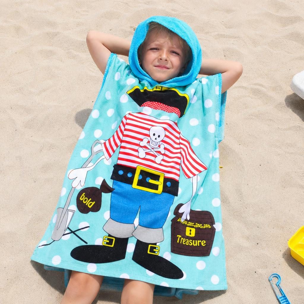 Prosop de Plaja, , Model Pirat, Material Textil Usor si Absorbant, Uscare Rapida, Atingere Placuta si Confort dupa Baie sau Inot, Ideal pentru Plaja, Picnic, Piscina, Camping si Vacante, Dimensiuni 60 x 120 cm / 120 cm, Multicolor 3