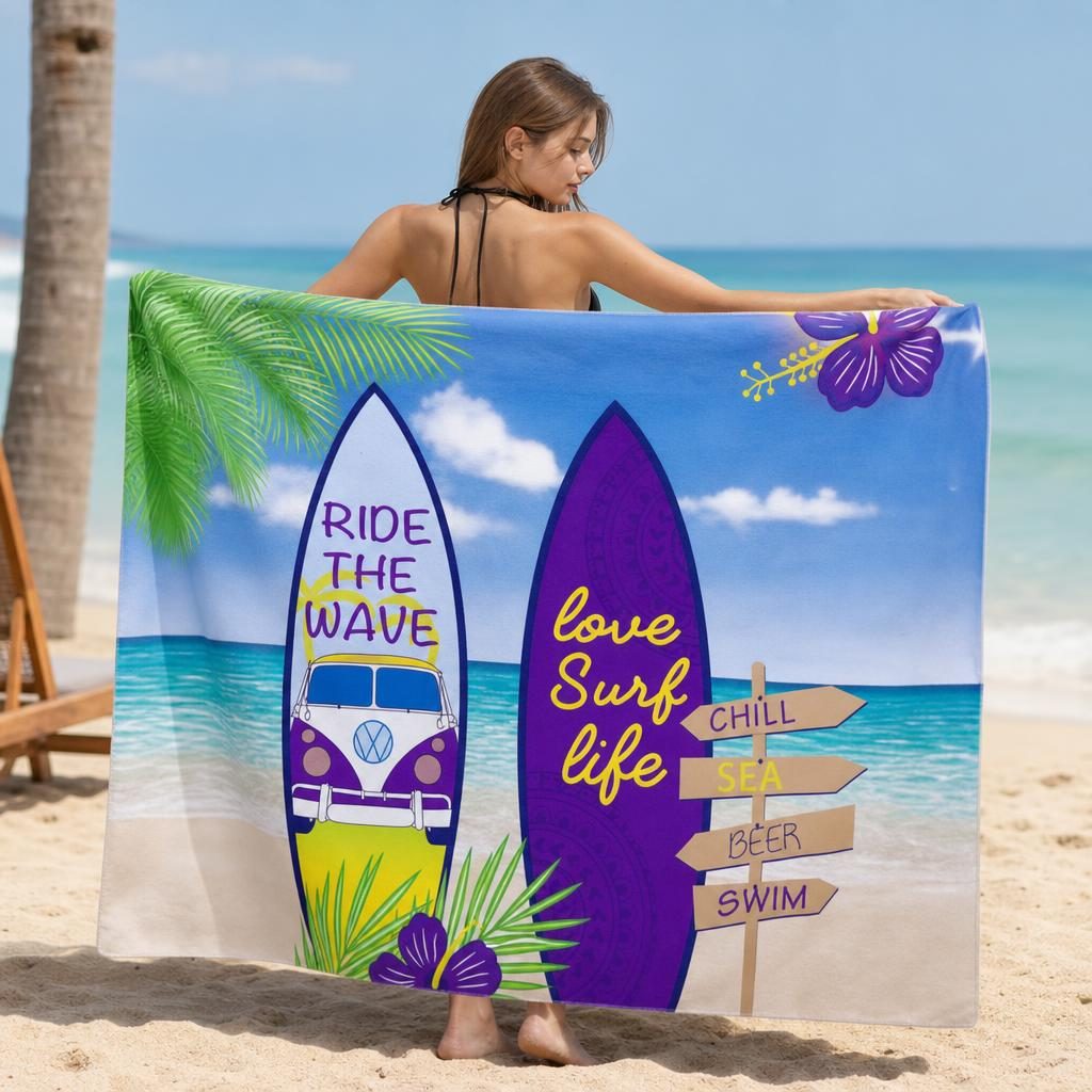 Prosop de Plaja, Flippy, Model Practic pentru Utilizare Zilnica, Material Textil Usor si Absorbant, Uscare Rapida, Atingere Placuta si Confort dupa Baie sau Inot, Ideal pentru Plaja, Picnic, Piscina, Camping si Vacante, Multicolor