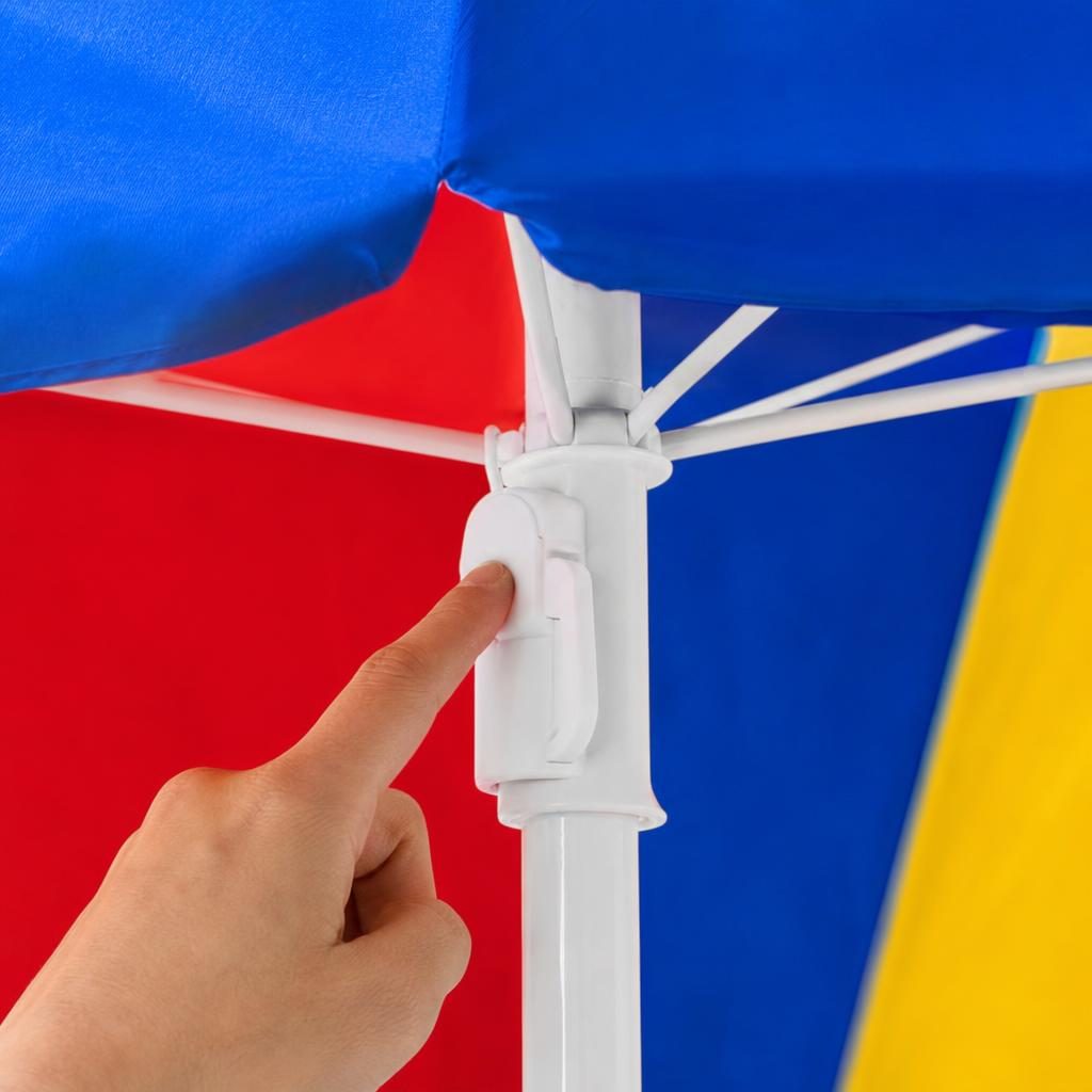 Umbrela de Plaja, , Model Curcubeu, Tija Stabila si Suprafata pentru Umbrire, Ofera Umbra, Protectie Solara si Confort la Exterior, Ideal pentru Plaja, Picnic, Piscina, Camping si Vacante, Multicolor 3