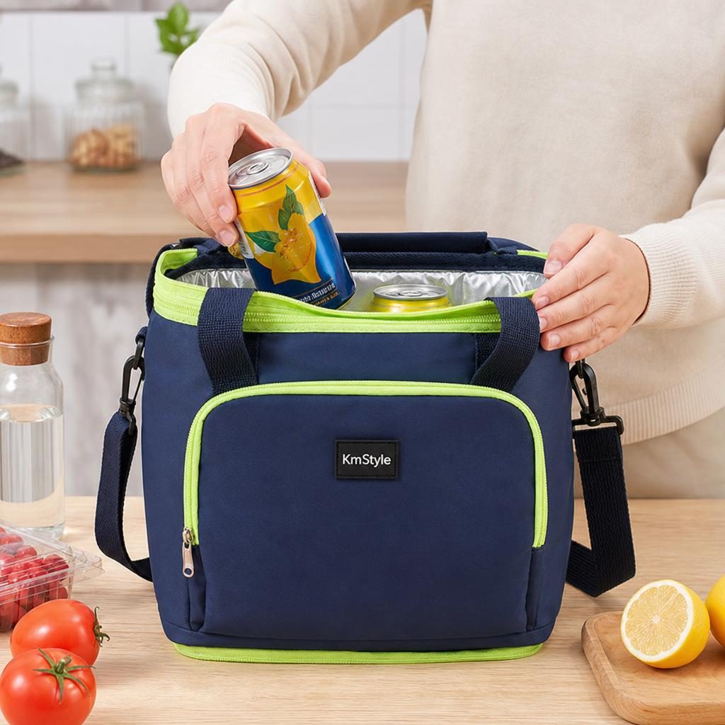 Geanta Termoizolanta Portabila, Flippy, Dimensiune 28x29x20 cm, Compartiment Izolat pentru Alimente si Bauturi, Inchidere cu Fermoar, Manere Rezistente, Ideala pentru Picnic, Plaja si Calatorii