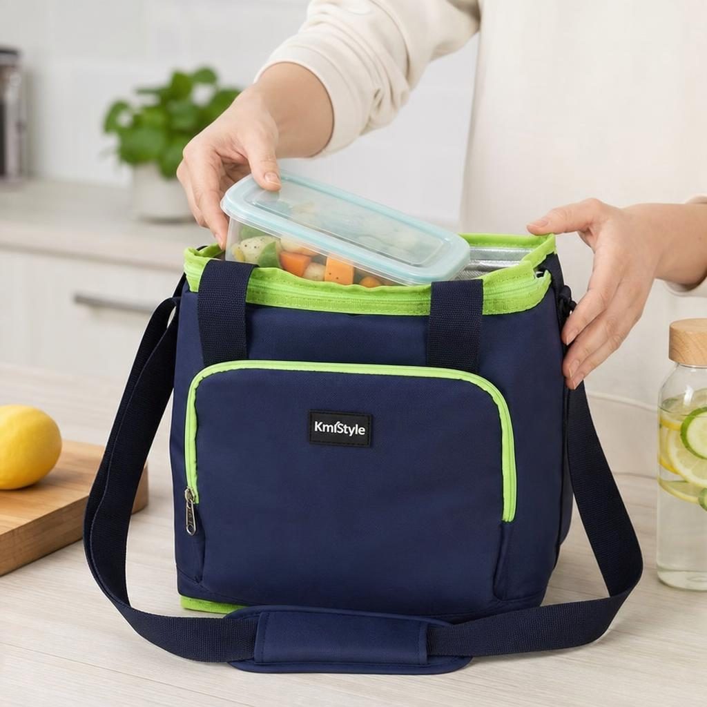 Geanta Termoizolanta Portabila, Flippy, Dimensiune 28x29x20 cm, Compartiment Izolat pentru Alimente si Bauturi, Inchidere cu Fermoar, Manere Rezistente, Ideala pentru Picnic, Plaja si Calatorii