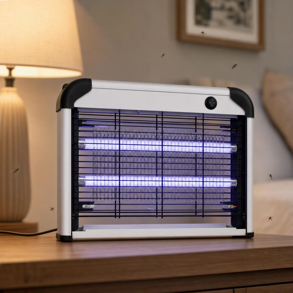 Lampa Anti-Tantari, , Model Practic pentru Utilizare Zilnica, Alimentare Electrica si Design Portabil, Protectie Impotriva Insectelor, Utilizare Practica si Confort Sporit, Ideal pentru Casa, Terasa, Curte, 26.5 x 27 cm, Alb 3