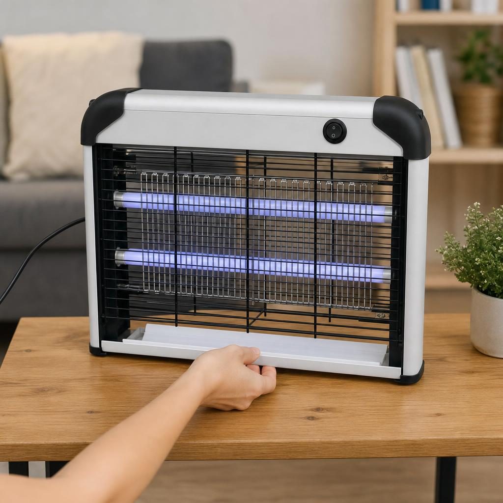 Lampa Anti-Tantari, , Model Practic pentru Utilizare Zilnica, Alimentare Electrica si Design Portabil, Protectie Impotriva Insectelor, Utilizare Practica si Confort Sporit, Ideal pentru Casa, Terasa, Curte, 26.5 x 39 cm, Alb 4