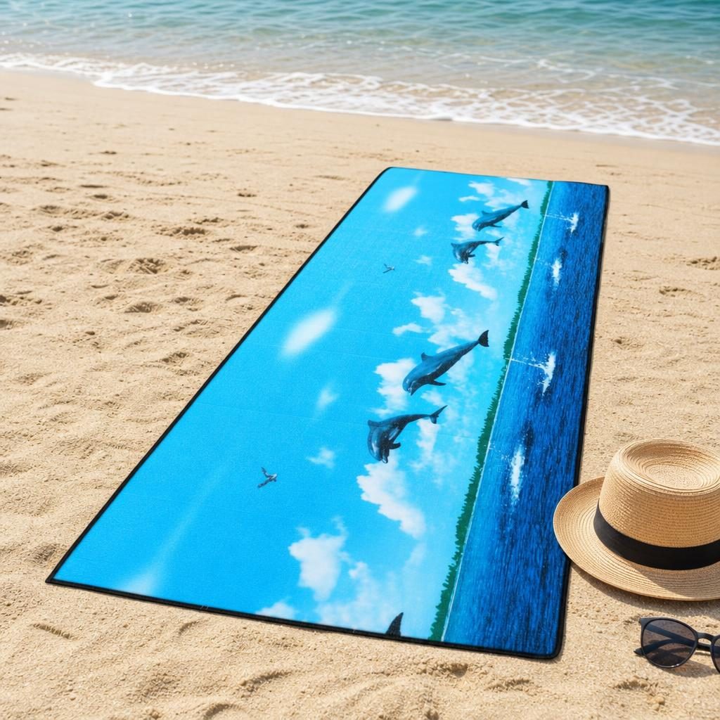 Covor de Plaja, Flippy, Model Practic pentru Utilizare Zilnica, Design Practic si Material Rezistent, Utilizare Practica, Confort si Organizare in Activitatile de Vara, Ideal pentru Plaja, Picnic, Piscina, Camping si Vacante