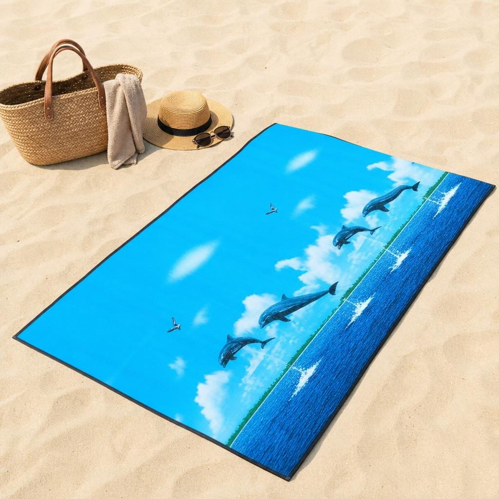 Covor de Plaja, Flippy, Model Practic pentru Utilizare Zilnica, Design Practic si Material Rezistent, Utilizare Practica, Confort si Organizare in Activitatile de Vara, Ideal pentru Plaja, Picnic, Piscina, Camping si Vacante