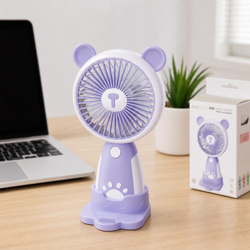 Mini Ventilator Portabil, , Model Compact si Portabil, Alimentare USB 5V, Flux de Aer Racoritor, Utilizare Usoara si Confort in Zilele Calduroase, Ideal pentru Birou, Camera, Masina, Calatorii si Vara, 16.2 x 8.7 cm 3
