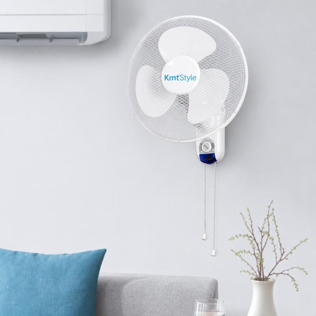 Mini Ventilator de Perete, , Model Compact si Portabil, 45 W, Flux de Aer Racoritor, Utilizare Usoara si Confort in Zilele Calduroase, 46.5 x 43 cm, Alb 2