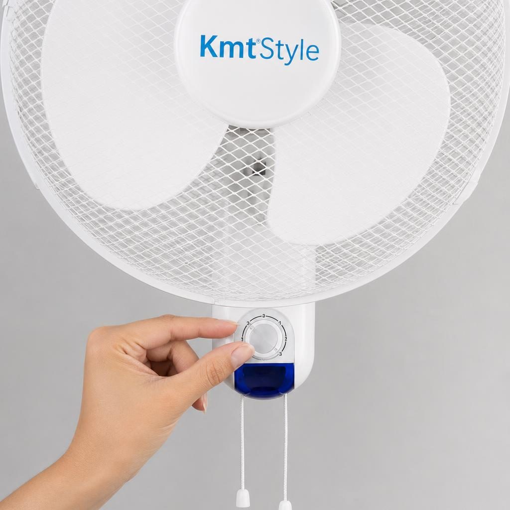 Mini Ventilator de Perete, , Model Compact si Portabil, 45 W, Flux de Aer Racoritor, Utilizare Usoara si Confort in Zilele Calduroase, 46.5 x 43 cm, Alb 5