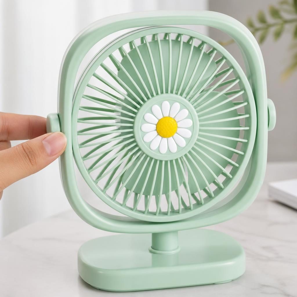 Mini Ventilator Portabil, Flippy, Model Compact si Portabil, Alimentare USB 5V, Flux de Aer Racoritor, Utilizare Usoara si Confort in Zilele Calduroase, Ideal pentru Birou, Camera, Masina, Calatorii si Vara