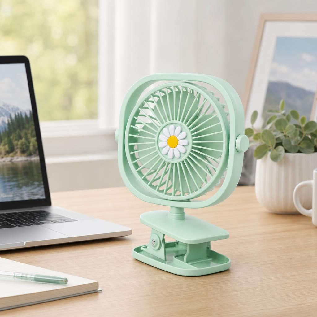 Mini Ventilator Portabil, Flippy, Model Compact si Portabil, Alimentare USB 5V, Flux de Aer Racoritor, Utilizare Usoara si Confort in Zilele Calduroase, Ideal pentru Birou, Camera, Masina, Calatorii si Vara