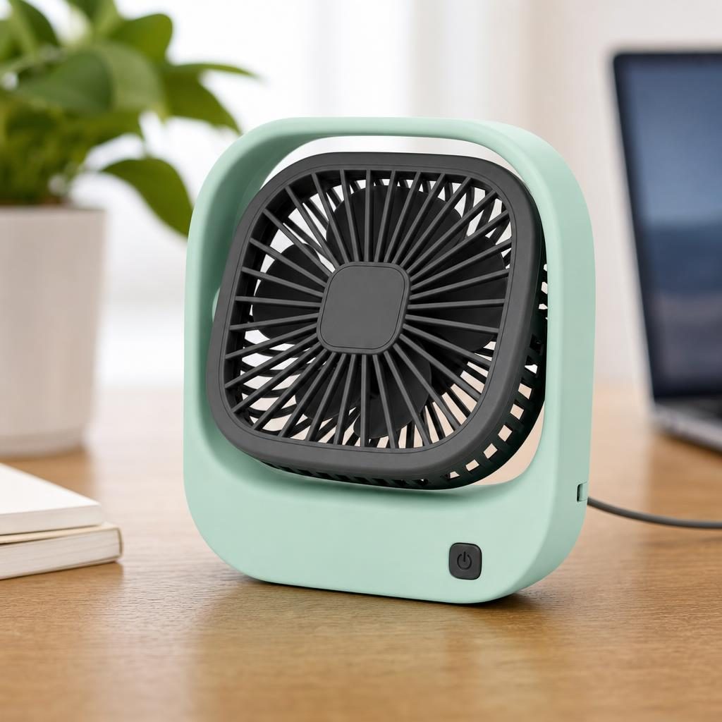 Mini Ventilator Portabil, Flippy, Model Compact si Portabil, Alimentare USB 5V, Flux de Aer Racoritor, Utilizare Usoara si Confort in Zilele Calduroase, Ideal pentru Birou, Camera, Masina, Calatorii si Vara