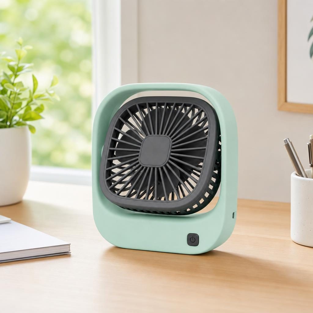 Mini Ventilator Portabil, Flippy, Model Compact si Portabil, Alimentare USB 5V, Flux de Aer Racoritor, Utilizare Usoara si Confort in Zilele Calduroase, Ideal pentru Birou, Camera, Masina, Calatorii si Vara